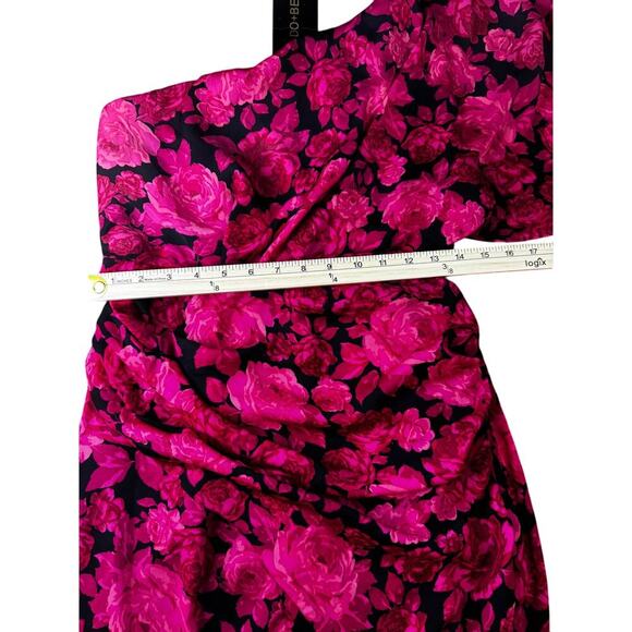 DO+BE One Shoulder Floral Dress – Size L – Ruched Midi – Elegant - Picture 4 of 5